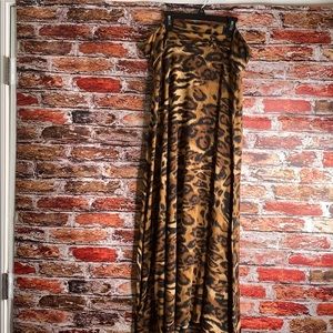 Leopard Print LuLaRoe Maxi Skirt XL
